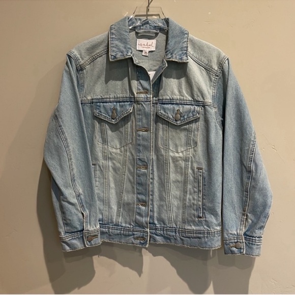 Denim Jacket Oversized Faded with “Mama” on back s XS - Picture 2 of 6